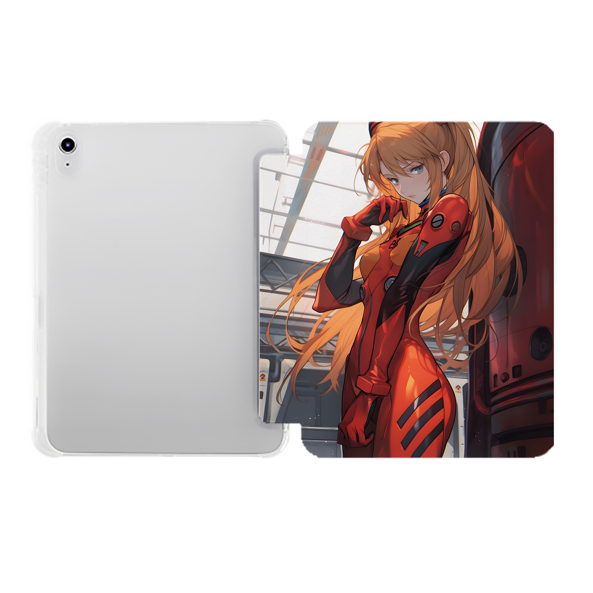 （画像用） EVA 新世紀エヴァンゲリオン IPad ケース ペン収納付き 三つ折りスタンド PUレザー×シリコン 対応機種9.5/10.5/10.9インチ